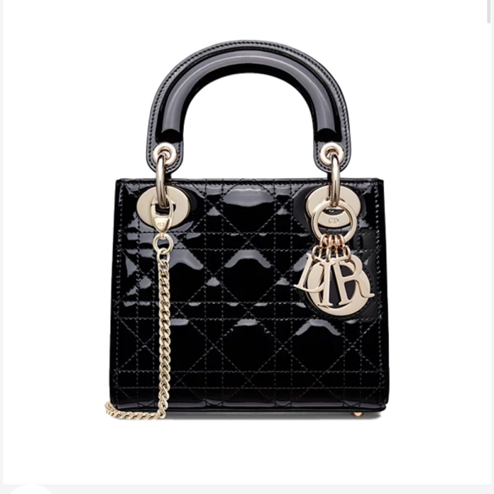 Dior Black Patent Mini Bag with Gold Chain - Picture 2 of 2